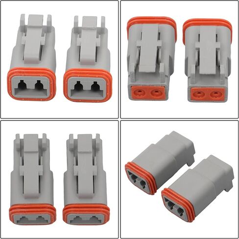 kimllier 10 Set DT Series 2-Pin Connector Kit with Tool – 16 Gauge Stamped Terminals Fits 14-18 AWG for Reliable Electrical Connections in Kuwait