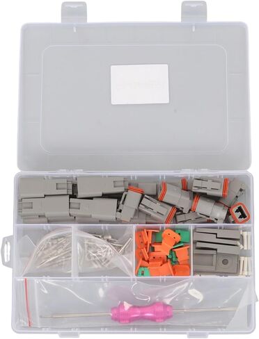 kimllier 10 Set DT Series 2-Pin Connector Kit with Tool – 16 Gauge Stamped Terminals Fits 14-18 AWG for Reliable Electrical Connections in Kuwait