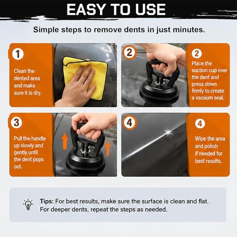 Dent Puller,Dent Remover Tool for Car - Suction Cup for Car Dents,Handle Lifter for Car Body,Glass,Screens,and Objects,Dent Repair Kit for Easy Removal in Saudi Arabia