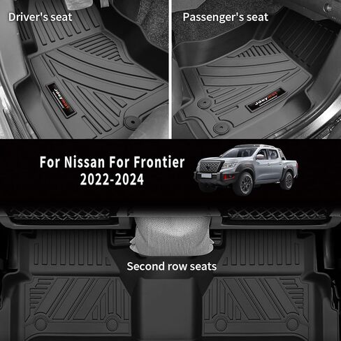 All Weather TPE Floor Mat 2 Rows for 2022-2025 2026 Nissan Frontier Crew Cab Accessories (Floor Mats 2 Rows) in Saudi Arabia