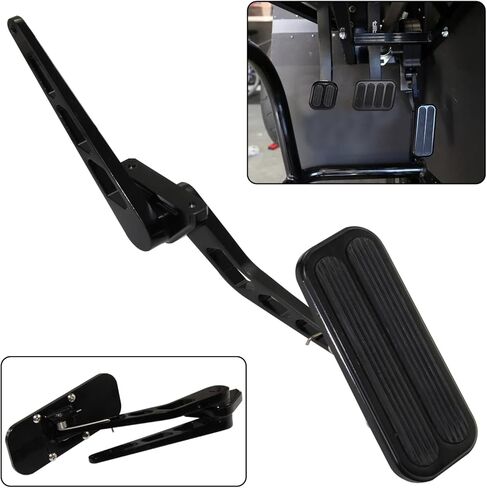 Universal Aluminum Gas Pedal and 24" Stainless Steel Throttle Cable Bracket Spring Kit Hot Rod for Chevy Ford Black in Saudi Arabia