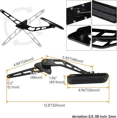 Universal Aluminum Gas Pedal and 24" Stainless Steel Throttle Cable Bracket Spring Kit Hot Rod for Chevy Ford Black in Saudi Arabia