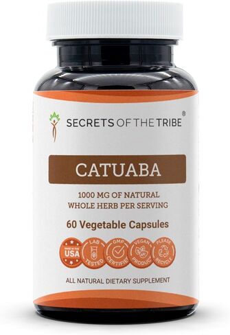 Secrets of the Tribe Catuaba 120 Capsules, 1000 mg, Wildcrafted Catuaba (Erythroxylum catuaba) Dried Bark (120 Capsules) in Saudi Arabia