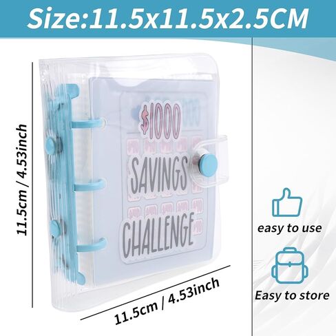 1000 Savings Challenge Binder, Money Saving Binder, Savings Challenges Book with Envelopes, Envelope Savings Challenge Easy Install in Saudi Arabia