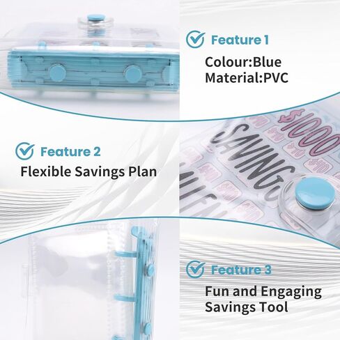 1000 Savings Challenge Binder, Money Saving Binder, Savings Challenges Book with Envelopes, Envelope Savings Challenge Easy Install in Saudi Arabia