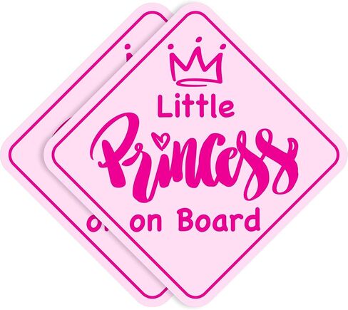 ملصقات Stickios Little Princess على اللوحة (غير مغناطيسية) - لافتات قابلة للإزالة وآمنة على الطلاء للسيارات والنوافذ - صُنعت في الولايات المتحدة الأمريكية (عبوتان، 6 بوصات ماسية، وردي، فتاة) in Kuwait
