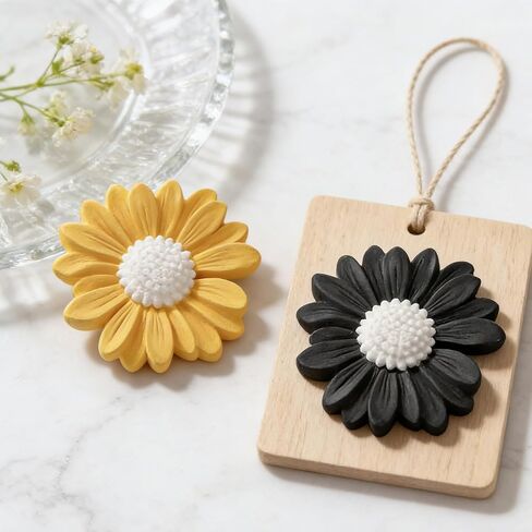 2 Pcs Daisy Flower Molds, 3D Fondant Chocolate Cake Cupcake Topper Decoration Mold, DIY Candle Soap Wax Epoxy Resin Concrete Casting Polymer Clay Craft in Saudi Arabia
