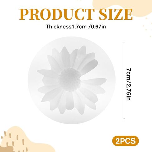 2 Pcs Daisy Flower Molds, 3D Fondant Chocolate Cake Cupcake Topper Decoration Mold, DIY Candle Soap Wax Epoxy Resin Concrete Casting Polymer Clay Craft in Saudi Arabia