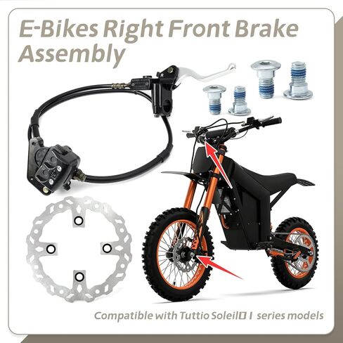E-Bikes Right Front Brake Assembly Compatible with Tuttio Soleil01 E-bike, Includes Brake Lever & Cable & Pad Direct Replacement Electric Bike Motorcycle Parts in Kuwait