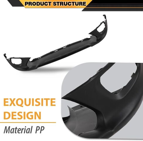 CNNELL Front Lower Bumper Cover Compatible with Jeep Cherokee Latitude Plus 2018, Fit Jeep Cherokee 2014-2018, w/o Tow Hook Hole, w/o Parking Aid Sensor Holes, w/o License Plate Provision 68203213AA in Kuwait