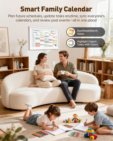 15.6 Inches Smart Digital Calendar, Electronic Starlight Calendar Wall Touch Screen, Wall/Desk Mountable, Two-Way Sync with Online Calendars, Family Schedule, Chore & Meal Planner, Photo Display in Saudi Arabia