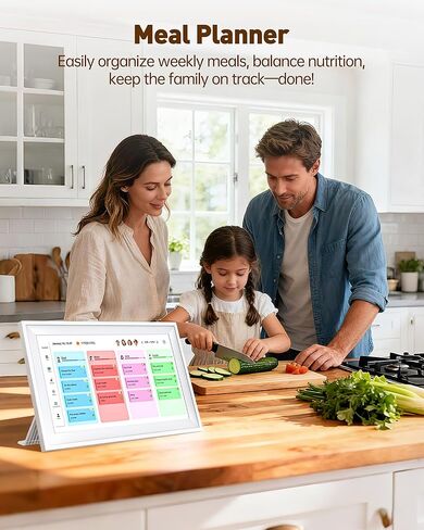 15.6 Inches Smart Digital Calendar, Electronic Starlight Calendar Wall Touch Screen, Wall/Desk Mountable, Two-Way Sync with Online Calendars, Family Schedule, Chore & Meal Planner, Photo Display in Saudi Arabia