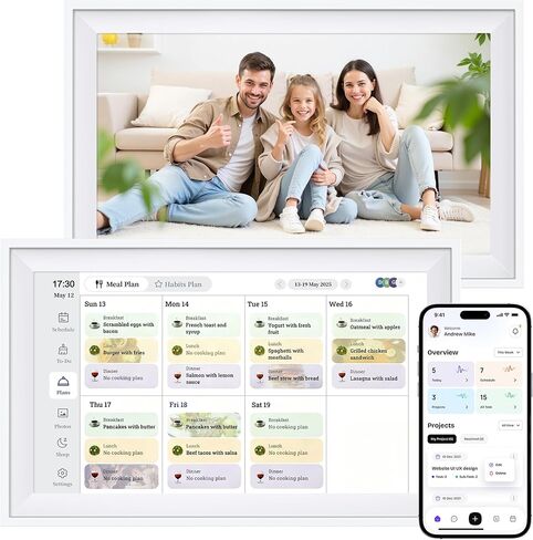 15.6 Inches Smart Digital Calendar, Electronic Starlight Calendar Wall Touch Screen, Wall/Desk Mountable, Two-Way Sync with Online Calendars, Family Schedule, Chore & Meal Planner, Photo Display in Saudi Arabia