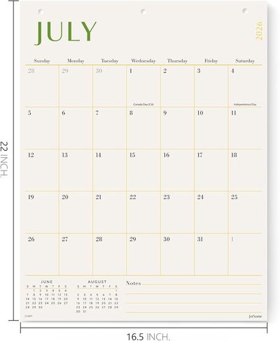 Jotsome Large Wall Calendar 2026-2027, Monthly Wall Calendar From Now to June 2027 17 x 22 inch in Home and Office for Easy Organizing (Apr 2026 - Jun 2027, Extra Large) in Saudi Arabia