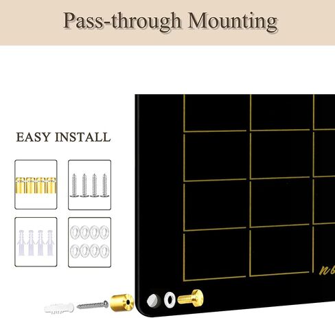 Black Acrylic Calendar Whiteboard for Wall,16’’x12’’,Dry Erase Calendar for Home,Office in Saudi Arabia