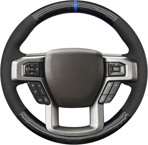 غطاء عجلة القيادة MEWANT لسيارة Ford F-150 F150 2015-2020 / F-250 F250 2017-2022 / F-350 F350 2017-2022 / F-450 F450 2017-2022 / Expedition 2018-2021 غطاء عجلة القيادة مخيط يدويًا in Kuwait