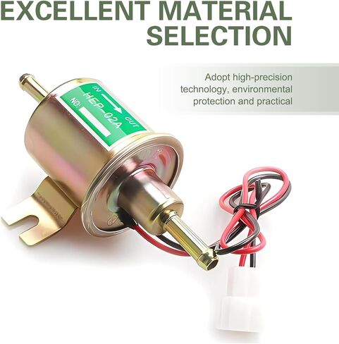 Electric Fuel Pump, 12V Low Pressure Fuel Transfer Pump, HEP-02A Automotive Gas Line Replacement, Fit for Cars, Boats, Carburetor, Trucks, Lawnmower and Generators (Gold) in Saudi Arabia
