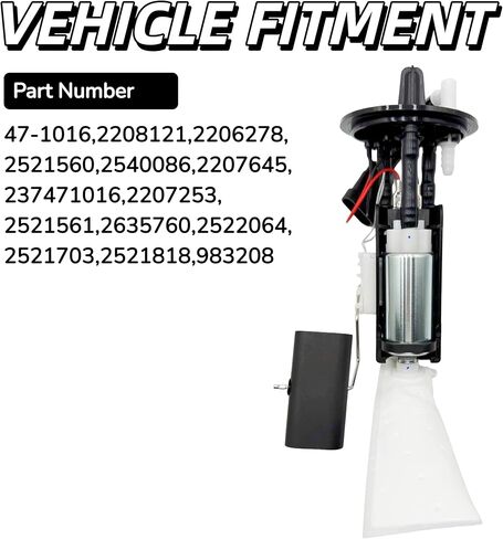 2208121 Fuel Pump Assembly for Polaris RZR 1000 60 INCH 16-19 / RZR1000 S 20-25 / RZR1000 S 4 19-21 / RZRRS1 EPS 18-21 Replaces OE# 47-1016 2206278 2521560 2540086 in Saudi Arabia