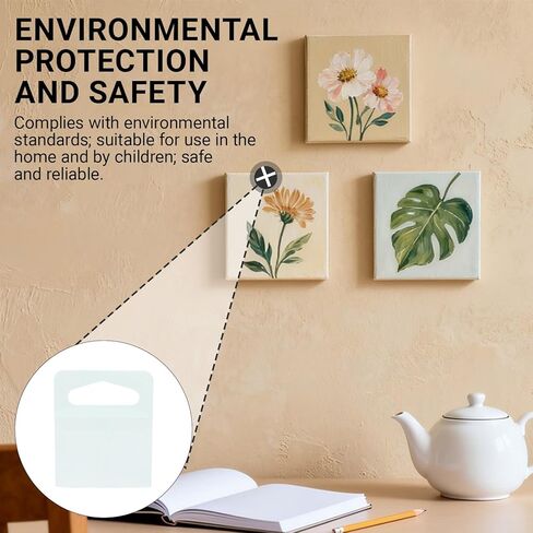 50 Pcs Adhesive Picture Hangers, Plastic Sawtooth Adhesive Picture Hanger, Transparent Sticky Hang tabs for Back of Frames in Saudi Arabia