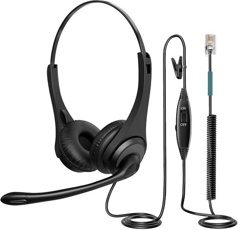 Telephone Headsets for Plantronics Polycom Zultys Toshiba NEC, RJ9 Call Center Telephone headsets with Noise Cancelling Microphone for Landline Office Phone SIP and IP Phones in Saudi Arabia