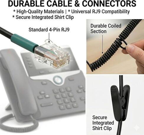 Telephone Headsets for Plantronics Polycom Zultys Toshiba NEC, RJ9 Call Center Telephone headsets with Noise Cancelling Microphone for Landline Office Phone SIP and IP Phones in Saudi Arabia