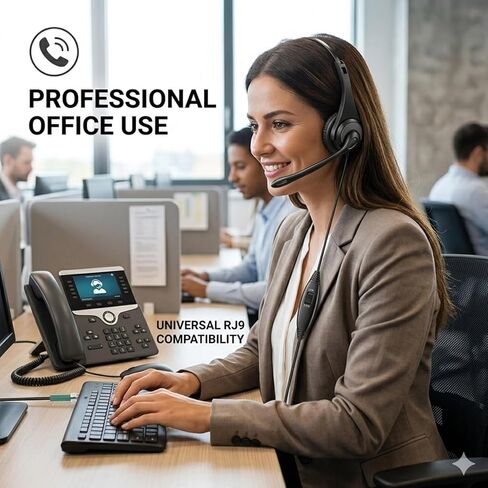 Telephone Headsets for Plantronics Polycom Zultys Toshiba NEC, RJ9 Call Center Telephone headsets with Noise Cancelling Microphone for Landline Office Phone SIP and IP Phones in Saudi Arabia