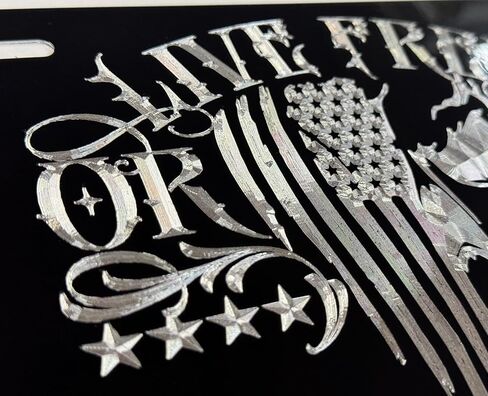US Flag Live Free OR DIE Skull Patriotic Car Tag Diamond Etched License Plate, Black in Saudi Arabia
