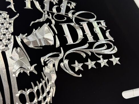 US Flag Live Free OR DIE Skull Patriotic Car Tag Diamond Etched License Plate, Black in Saudi Arabia