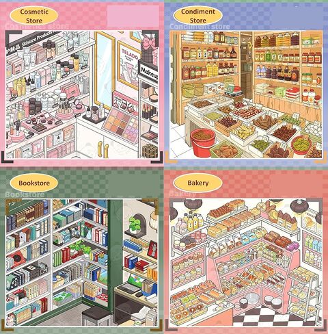 2026 New 3D Stickers Scene, 10 Sets Store Owner Restock Themed DIY Stickers Regular Size 3D Sticker Scenes for Adults Relief Stress Sticker Therapy (H) in Kuwait