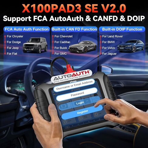 XTOOL X100 PAD3 SE ماسح ضوئي OBD2 ثنائي الاتجاه مدعوم بالذكاء الاصطناعي، أداة فحص النظام بالكامل مع إعادة ضبط 38+، أداة تشخيص ماسح ضوئي للسيارة مع FCA AutoAuth، ECU C0ding، إعادة تعلم مستشعر الكرنك، CANFD/DOIP، تحديث لمدة عامين in Kuwait