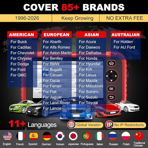 LAUNCH CRP129E Plus Obd2 Scanner، أداة مسح تشخيصية كاملة للنظام الكل في واحد، تحديث مجاني مدى الحياة، 12 إعادة ضبط الزيت/TPMS/EPB/SAS/BMS/إعادة ضبط الخانق، ترميز الحاقن، FCA AutoAuth، اختبار البطارية، VIN التلقائي in Kuwait