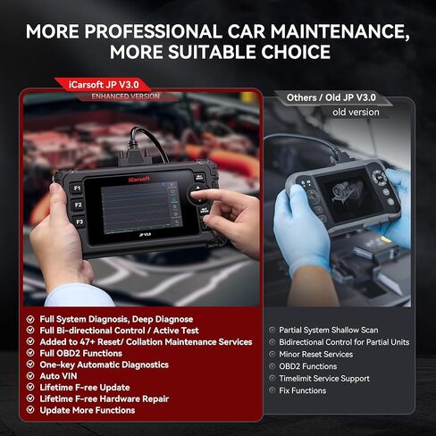 iCarsoft JP V3.0 OBD2 Scanner for Toyota/Honda (Acura) /Lexus, All Reset+Full System Diagnostic Scan Tool Car Code Reader for Nissan/Infiniti/Mitsubishi/Mazda/Suzuki/Hyundai -2025 in Kuwait