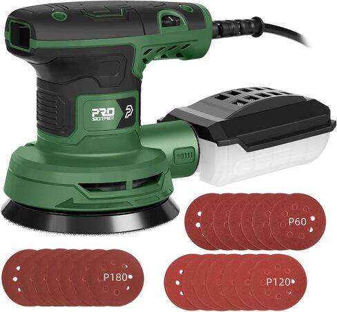 Sander العشوائي البروستورمر 5 بوصة مع Sandpapers 21pcs ، 8000-13000 دورة في الدقيقة ، 2.6AMP Sander مع 6 سرعات متغيرة ، جمع الغبار للتلميع ، الصنفرة in Kuwait