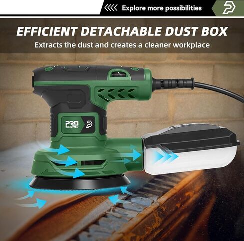 Sander العشوائي البروستورمر 5 بوصة مع Sandpapers 21pcs ، 8000-13000 دورة في الدقيقة ، 2.6AMP Sander مع 6 سرعات متغيرة ، جمع الغبار للتلميع ، الصنفرة in Kuwait