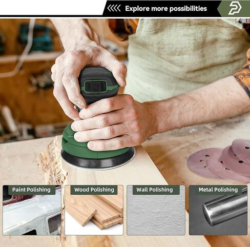 Sander العشوائي البروستورمر 5 بوصة مع Sandpapers 21pcs ، 8000-13000 دورة في الدقيقة ، 2.6AMP Sander مع 6 سرعات متغيرة ، جمع الغبار للتلميع ، الصنفرة in Kuwait
