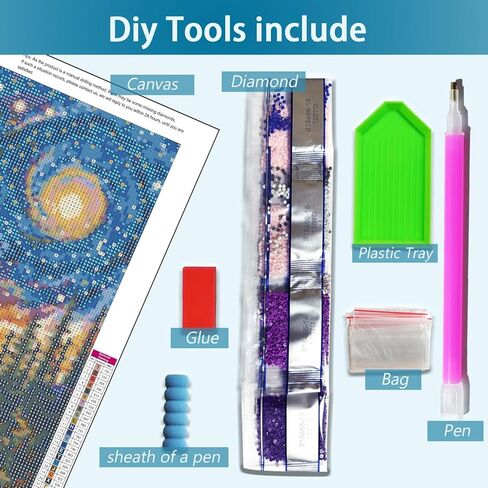 YQFCZDQ Abstract Landscape Diamond Art Kits for Adults,Forest Starry Sky 5D Diamond Painting Kits Round Diamond Dots for Beginners,DIY Full Drill Paint with Diamonds Picture Gem Art Home Decor 12x16In in Kuwait