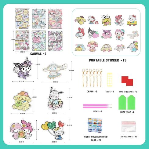 FFPTBNYX 27Pcs Diamond Art Kits for Beginners, Cute DIY Diamond Arts Mosaic Kits & Stickers & Keychains.Arts and Crafts for Beginners,Gem Art As Ideal Gifts in Saudi Arabia