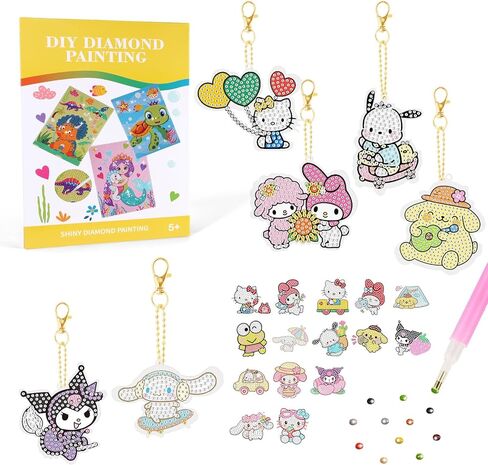 FFPTBNYX 27Pcs Diamond Art Kits for Beginners, Cute DIY Diamond Arts Mosaic Kits & Stickers & Keychains.Arts and Crafts for Beginners,Gem Art As Ideal Gifts in Saudi Arabia