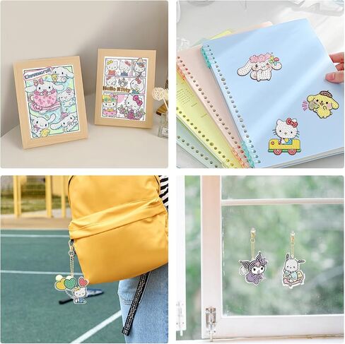 FFPTBNYX 27Pcs Diamond Art Kits for Beginners, Cute DIY Diamond Arts Mosaic Kits & Stickers & Keychains.Arts and Crafts for Beginners,Gem Art As Ideal Gifts in Saudi Arabia