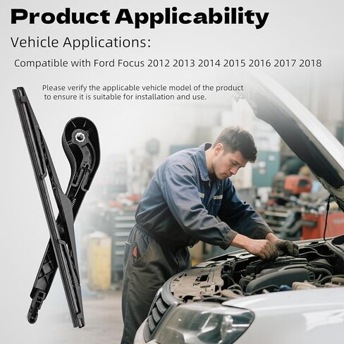 Rear windshield wiper blade Compatible with Ford Focus 2012 2013 2014 2015 2016 2017 2018 Hatchback SE ST RS Rear Windshield Wiper Arm Blade Set Replacement CV6Z-17526-C in Saudi Arabia