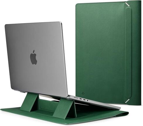 حافظة كمبيوتر محمول واقية من Spigen Valentinus S لجهاز MacBook Neo/Pro/Air M5 Pro/Max (2026)، مقاس 14 بوصة، M5/M4/M3/M2/M1 A3434 A3112 A3401 A3185 A2992 A2918، حامل مدمج - رمادي سيتي in Kuwait