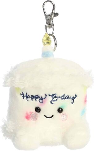 Aurora® Adorable Palm Pals™ Happy B'Day Cake™ Clip-On - قطيفة ممتعة قابلة للتجميع للأطفال والكبار - مثالية لتزيين الغرف وهدايا عيد الميلاد - أبيض 4 بوصات in Kuwait