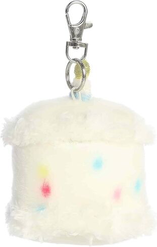 Aurora® Adorable Palm Pals™ Happy B'Day Cake™ Clip-On - قطيفة ممتعة قابلة للتجميع للأطفال والكبار - مثالية لتزيين الغرف وهدايا عيد الميلاد - أبيض 4 بوصات in Kuwait