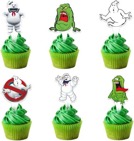24pcs Ghosts Birthday Party Supplies, Cake Toppers for Boys & Girls in Kuwait