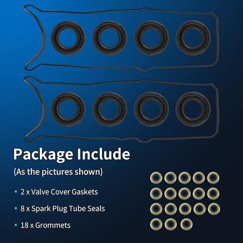 VS50592R Valve Cover Gasket Set Fits for 1998-2010 V8 Lexus GS400 GS430 GX470 LS400 LS430 LX470 SC400 SC430 Toyota 4runner Land Cruiser Sequoia Tundra, Replace VS50343 VC971G in Kuwait