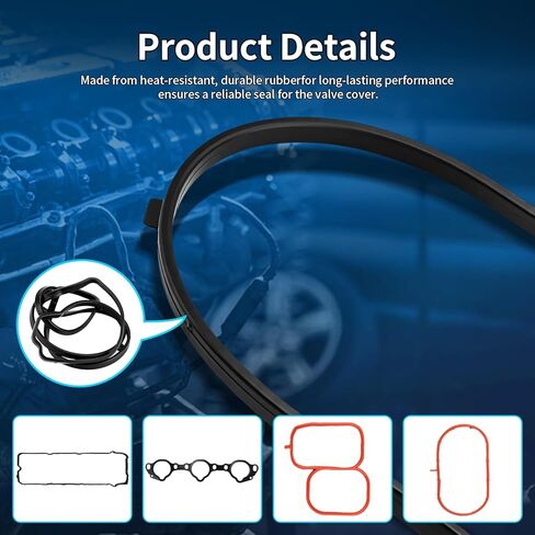 VS50608R Valve Cover Gasket Set Fits for 2001-2021 Nissan Frontier Xterra Pathfinder 350Z Altima Murano NV1500, 01-08 Infiniti FX35 G35 M35 QX4, 09-12 Suzuki Equator, 3.5L 4.0L, Replace VS50371 in Kuwait