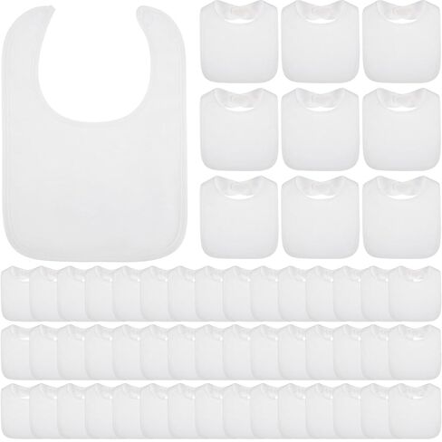 Toulite 10 Pcs White Bibs for Baby Washable Reusable Waterproof Feeder Bibs Cotton Baby Bibs with Double Sided Design in Saudi Arabia