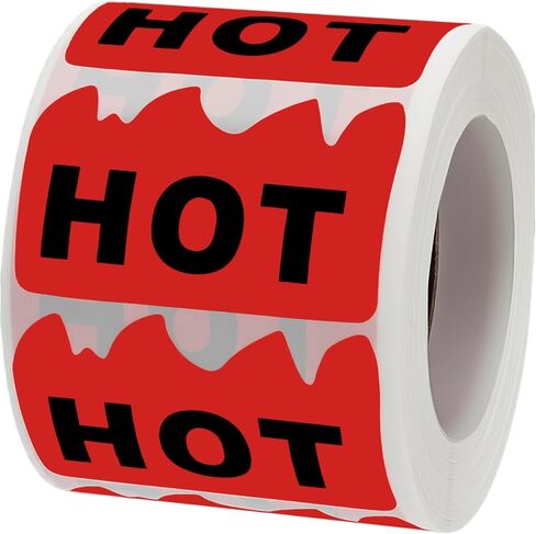 500 PCS Rave Hot Stickers 2 x 1.2 Inch Red Hot Flame Fire Shaped Stickers Caution Hot Sticker for Festival Spicy Sauce (Fluorescent Red) in Saudi Arabia