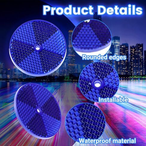 24 Pack Front Round Reflector for Driveway Fence Gate Posts Trailers Safety Reflectors with Center Mounting Holes Automobiles Boats Mailboxes (Blue) in Kuwait
