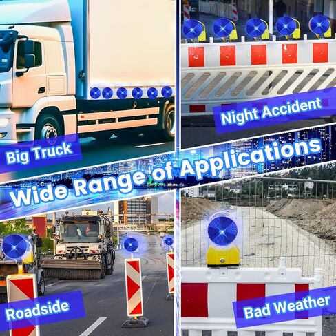 24 Pack Front Round Reflector for Driveway Fence Gate Posts Trailers Safety Reflectors with Center Mounting Holes Automobiles Boats Mailboxes (Blue) in Kuwait